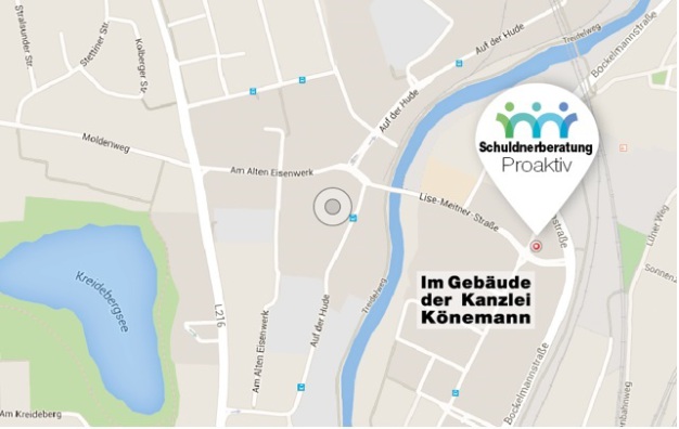 Karte Schuldnerberatung pro-aktiv Lüneburg